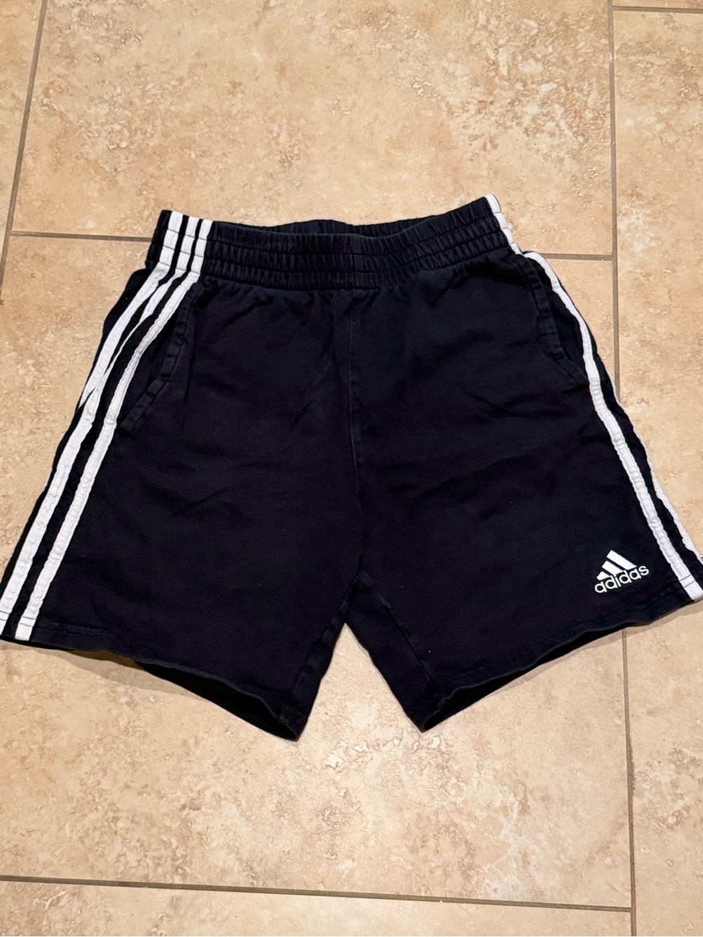 adidas Black and White Boys' Athletic Shorts